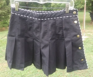 Vintage Wilson Tennis Skirt Sz 10 Black White Pleated Mini Side Button~Beauty~vb - Picture 1 of 11