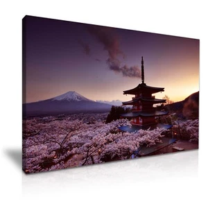 Berg Fuji und Kirschblüten Japan Urlaub modern Leinwand Wandbild ~ 5 Größen - Bild 1 von 7