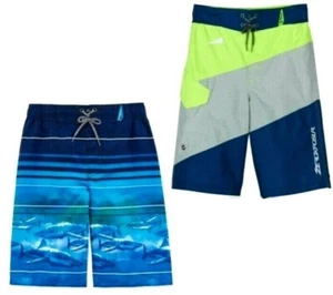 ZeroXposur Boy's Size 8 Swim Trunks NWT UPF 50+ UV Blue or Gray & Green - Picture 1 of 8