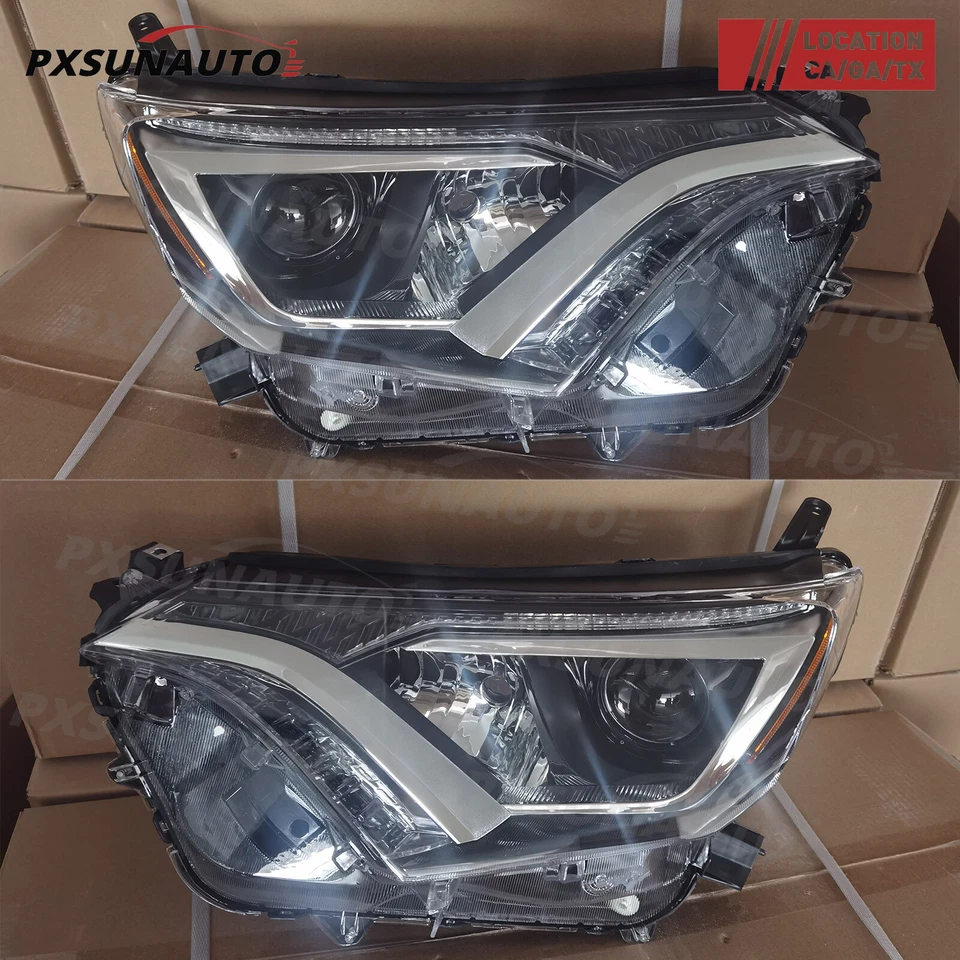 For 2016 2017 2018 Toyota Rav4 Halogen Projector Headlights Headlamps Left+Right - Image 1 of 4