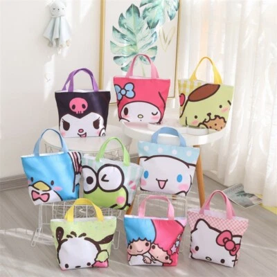 Melody Kuromi Pompompurin Cinnamoroll Pochacco Handbag Tote Canvas Storage Bag - Image 1 of 4