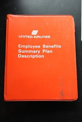 UNITED AIRLINES Vintage 6/90 Employee Benefits Summary Plan Description Manual - Image 1 of 4