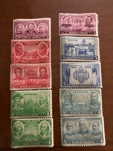 1936-1937 U.S, Army and Navy Heroes Stamps #785-94 - Picture 1 of 2