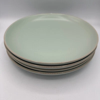 Gibson Home Rockaway Stoneware Dinner Plates Dinnerware Matte Teal Lot Of 4 - Image 1 of 4