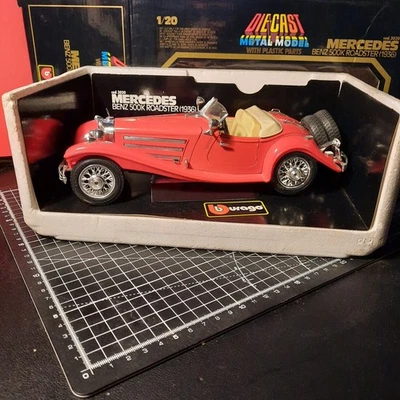 Modellino Burago Mercedes 500K roadster Scala 1:20 vintage die cast BBurago 3020 - Immagine 1 di 4
