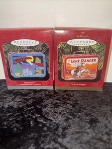Hallmark Andenken Ornamente Superman und der einsame Ranger Brotdosen 97 & '98 - Bild 1 von 7