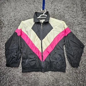 Great Cavalier by St Paul Windbreaker Jacket Women Large Nylon Black Pink - Picture 1 of 8