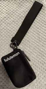 Lululemon Wallet Keychain --Coin Purse Card Holder Wristlet Bag Black-Nice! - Picture 1 of 3