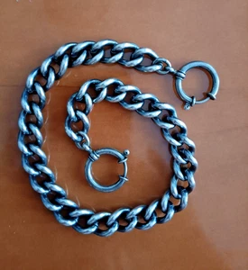 Collana corazzata Charivari massiccia, anelli a molla argento sterling 925 peso 86 g - Foto 1 di 3