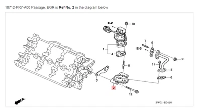HONDA ACURA GENUINE OEM NSX Passage, EGR Engine ☆ 18712-PR7-A00 ☆ - Image 1 of 2