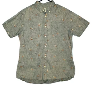 Camicia uomo Urban Pipeline blu stampa pellicano manica corta con bottoni taglia large - Foto 1 di 6