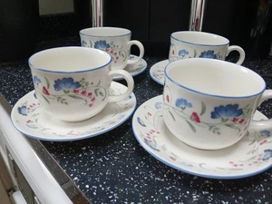 ROYAL DOULTON EXPRESSIONS WINDERMERE CUPS AND SAUCERS X 4 - Picture 1 of 2