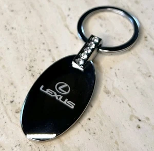Lexus Swarovski Crystal Key Ring Keychain Silver - Picture 1 of 3