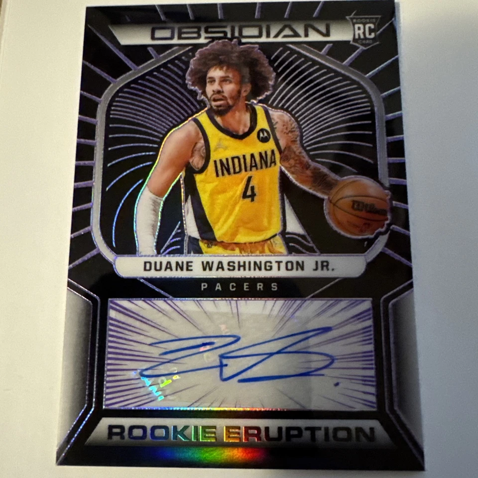 2021-22 Panini Obsidian Electric Etch Purple /75 Duane Washington Jr Auto RC - Image 1 of 3