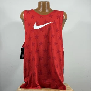 Camiseta sin mangas Nike EE. UU. Estrellas rojas Dri Fit para hombre talla L nueva con etiquetas *Mancha - Imagen 1 de 15