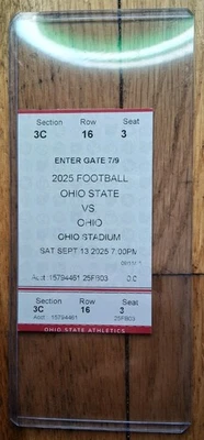 2025 Ohio vs Ohio State Buckeyes Football Ticket Stub - Image 1 of 4
