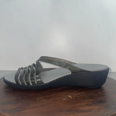 Женские сандалии-шлепанцы Crocs Isabella Mini на танкетке черные размер 10 пляжные - Изображение 1 из 4