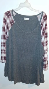 Maurices karierte Kurzarmbluse Gr. 4X - Bild 1 von 2