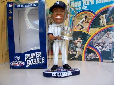2009 CC SABATHIA WORLD SERIES CHAMPION N.Y. YANKEES TROPHY BOBBLEHEAD (MINT) - Image 1 of 3