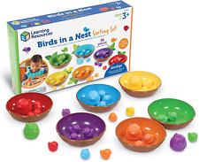 Learning Resources Birds in a Nest Sorting Set, Fine Motor Set, Color Sorting 36