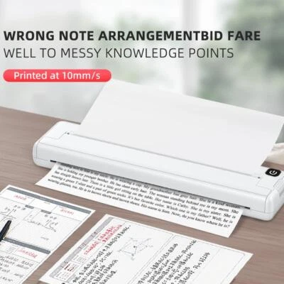 A4 Paper Portable Thermal Printer 1000mAh Pocket Photo Document Printer We K5L4 - Image 1 of 4