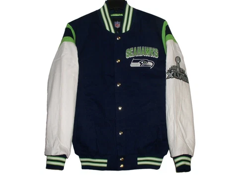 NFL Seattle Seahawks Super Bowl Champion Cotton Varsity Jacket - Size: Large Cover
