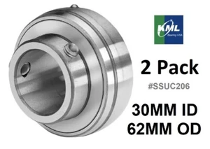 🔥🔥2Pack KML SSUC206 STAINLESS STEEL INSERT BEARING 30mm BORE✳️✳️ - Picture 1 of 2