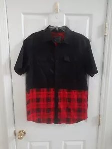 Bleecker Mercer Shirt Mens XL Black And Red Plaid button up - Picture 1 of 4