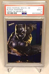 2022 Marvel Metal Universe Black Panther Light FX Neon Blue PSA 9 #11 - Bild 1 von 2
