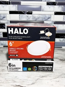 6X HALO HLB 6" Selectable CCT Canless Recessed Integrated LED Kit HLB6099FS1EMWR - Picture 1 of 4