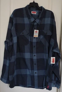NEW Men's Wrangler Est 1947 Flannel Plaid Shirt Size 3XL Front Two Pockets Logo - Picture 1 of 11