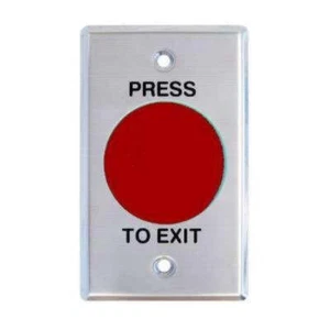 Smart Press to Exit Momentary Mushroom Red Button Flat S/S Plate, WEL2220R - Picture 1 of 2