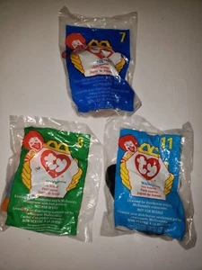 Lote 3 Set TY Gorro Bebés Juguete Animal Peluche McDonald's Happy Meal Juguete - Imagen 1 de 1