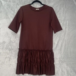 Zara Wb Collection Chocolate Drop Waist Kurzarm Rüschen Etuikleid - Bild 1 von 11