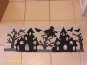 Halloween Corredor de Mesa con Cuentas "Casa Embrujada, Murciélagos, Bruja" 13" X 36" Nuevo - Imagen 1 de 3