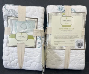 MARY JANE'S HOME SHAMS COTTON STANDARD PILLOW SHAMS NEW EMBROIDERED SUMMER DAWN - Picture 1 of 13