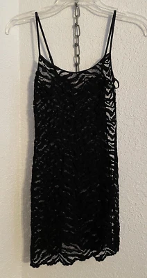 Lencería vintage Victoria's Secret XS negro curvilíneo encaje animal rayas 2003 Foto 1 de 4