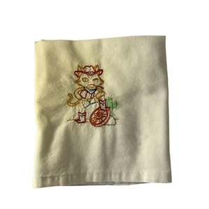 Geschirrtuch Geschirrtücher Cowgirl Katze Wagenrad 100 % Baumwolle 32" x 36" NEU - Bild 1 von 6