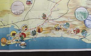 SOUTH MANCHURIA RAILWAY PICTORIAL MAP BIRDS EYE VIEW MAP BROCHURE Railroad China - Bild 1 von 4