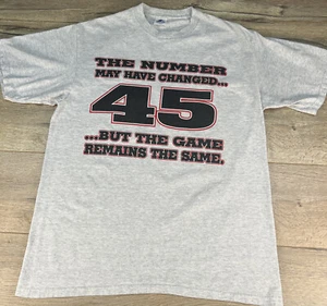 Vintage Starter Michael Jordan The Number Changed 45 Game Remains Shirt Size L - Picture 1 of 10