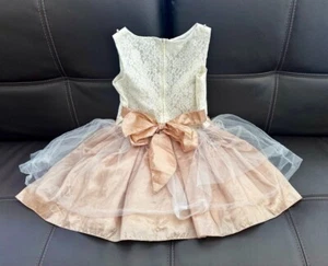 [KIKI USA] Elegant Girls' Dress – Lace Bodice, Tulle Skirt & Satin Bow (Size 10) - Picture 1 of 10