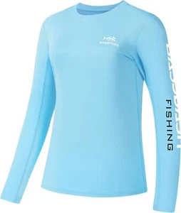 BASSDASH Women’s UPF 50+ UV Sun Protection Long Medium, Sky Blue/White Logo - Picture 1 of 6