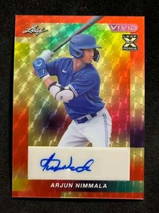 2023 Leaf Vivid Baseball Auto Super Prismatic Gold Arjun Nimmala XRC 1/1 - Picture 1 of 2