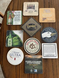 Beer Brewery Coasters Mats - Lot of 10 From Chicago, Michigan, California & more - Picture 1 of 2