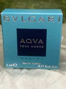 BVLGARI AQVA MARINE POUR HOMME 5ML EDT MINI SPLASH (NEW WITH BOX) - Picture 1 of 9