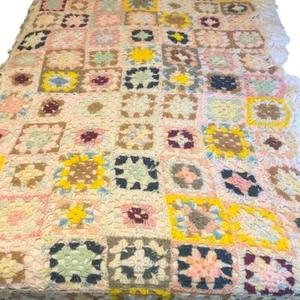 Handmade Granny Square Crochet Blanket Colorful Afghan Throw Blanket - Picture 1 of 4