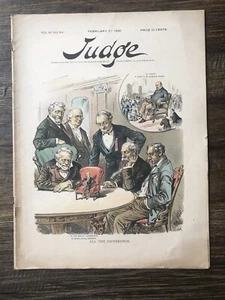 Antique February 27, 1892 Judge Magazine Political - Picture 1 of 9