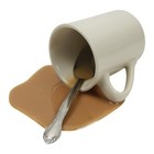 Display Faux Food Prop Coffee Mug With Spoon Spilled New