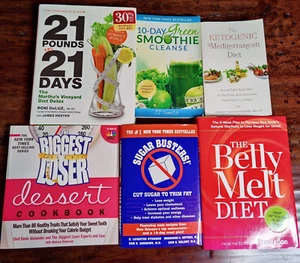 6 Lot Weight Loss Belly Fat Detox Mediterranean Keto Cleanse Diet Books Cookbook - Picture 1 of 3
