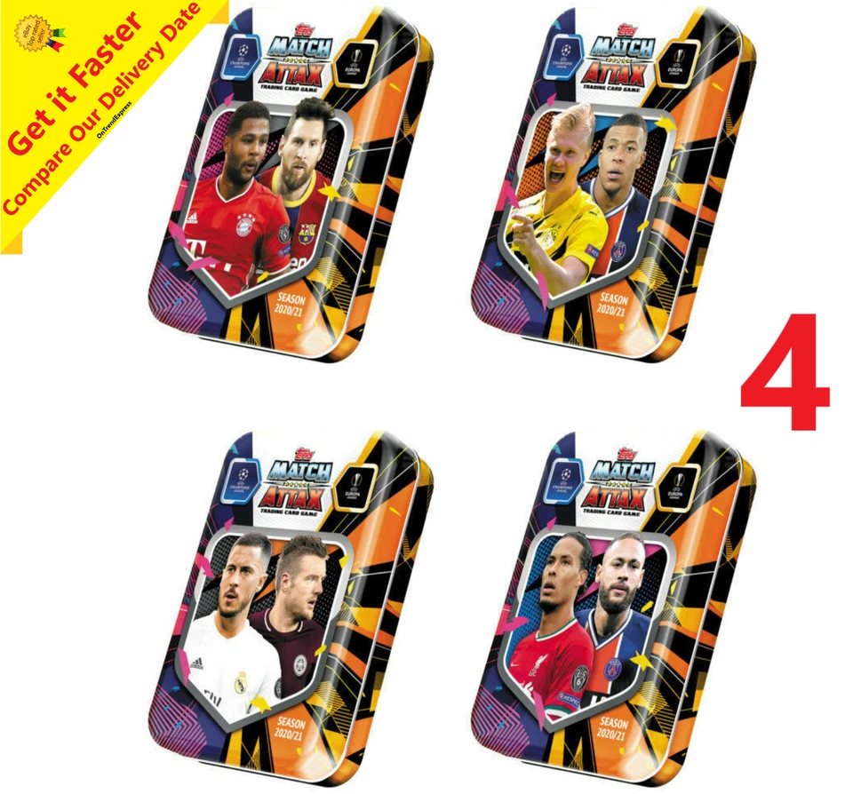 1 X 2020 2021 Match Attax UEFA Mini Tin Inc Lionel Messi Limited Edition Card